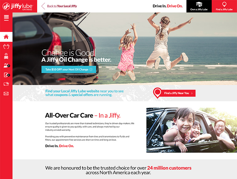Jiffy Lube main page
